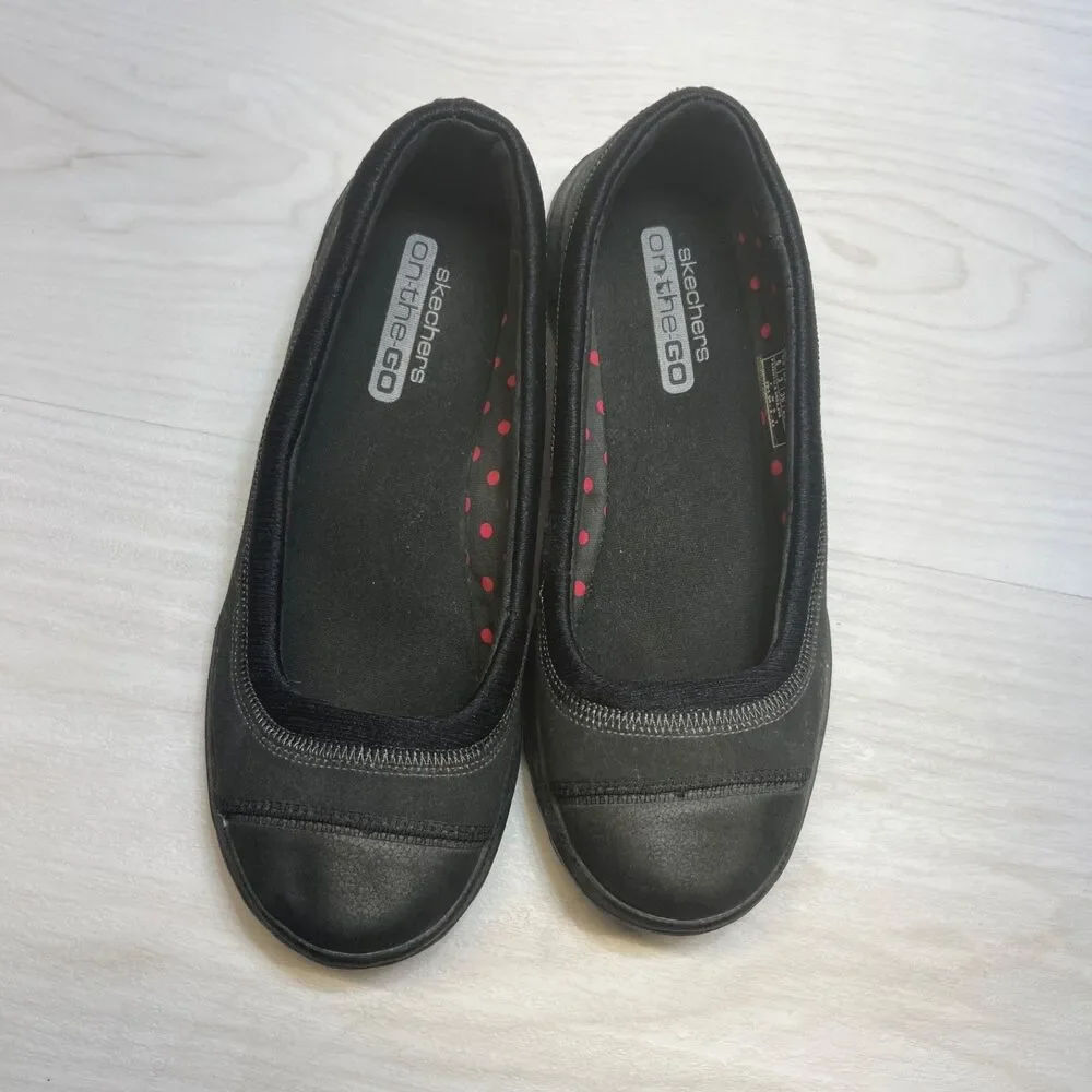 Women's Skechers On the Go Size 6 13655‎ Black Ballet Flats Shoes